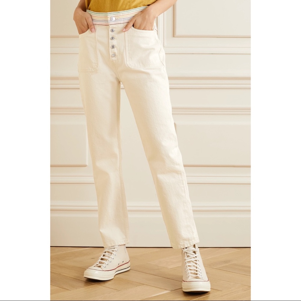 RE/DONE Blanca Miró Stove Pipe embroidered high-rise straight-leg jeans